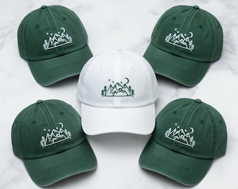 Gorro bordado para despedida de soltera, gorros para despedida de soltera, regalos para la fiesta nupcial, regalo para despedida de soltera, regalos para damas de honor, gorro de montaña y luna