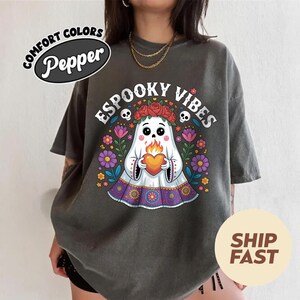 Espooky Vibes Shirt, Halloween Mexican Conchas Ghost Shirt, Spooky Conchas Shirt, Halloween Conchas Shirt, Pantasmas Ghost Pan Dulce Shirt