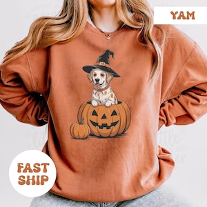 Halloween Golden Retriever Dogs Sweatshirt, Golden Retriever Shirt, Halloween Dog Shirt, Ghost Dog Shirt, Dog lover Halloween Shirt