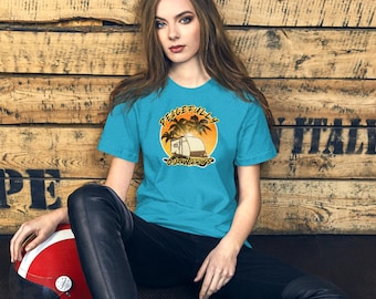 Camiseta unisex "Acampada en paz hacia el exterior" para amantes de la naturaleza