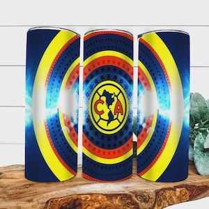 América Soccer Inspired Tumblers. Club America Template Sublimation Designs Downloads | Skinny Tumbler 20oz Design