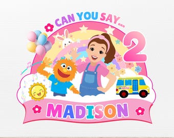 Redigerbar Miss Rachel födelsedag PNG, Ms. Rachel PNG, direkt nedladdning, Miss Rachel födelsedagsmall, tårtdekoration, födelsedagströja, utskrifter