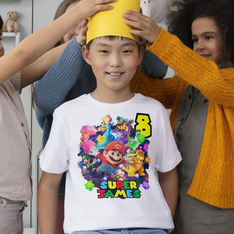 Redigerbar Mario Galaxy PNG, Super Mario Galaxy-film PNG, direktnedladdning, Mario Galaxy-födelsedagsmall, tårtdekoration, Mario-födelsedagströja bild 2