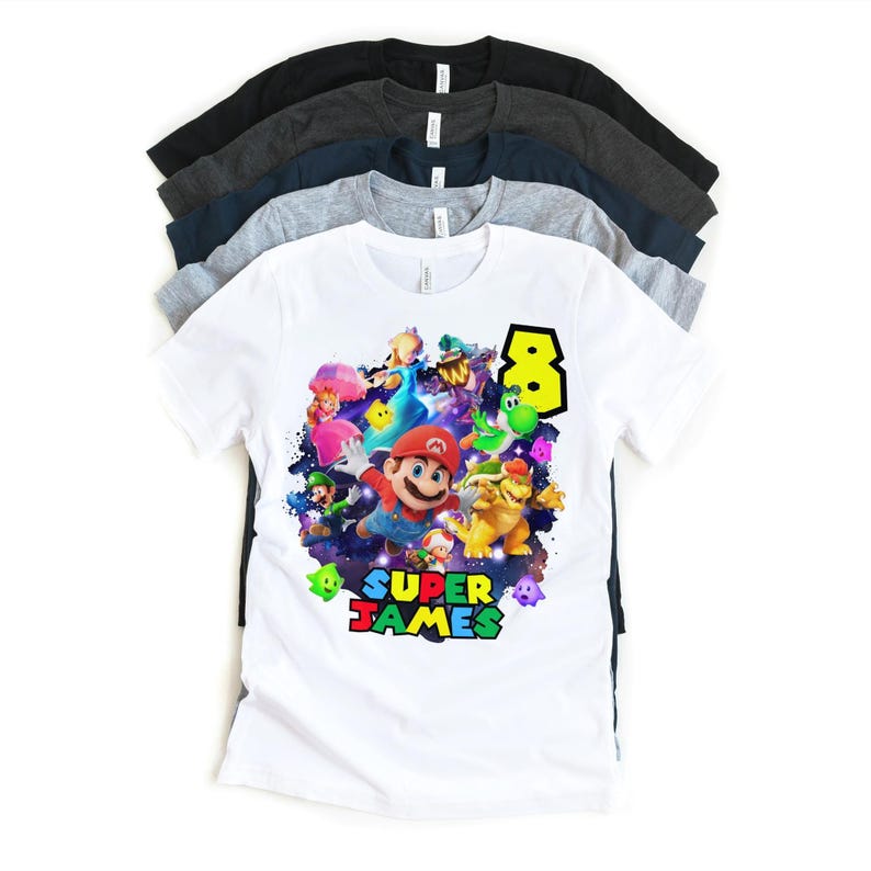 Redigerbar Mario Galaxy PNG, Super Mario Galaxy-film PNG, direktnedladdning, Mario Galaxy-födelsedagsmall, tårtdekoration, Mario-födelsedagströja bild 5