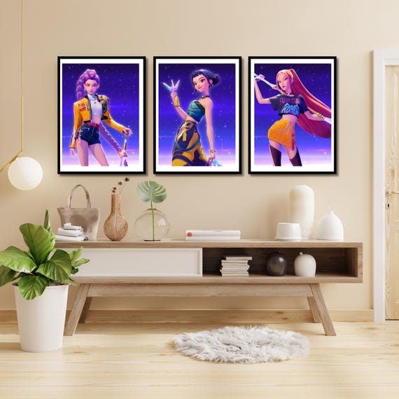 Produktbild von Sunnywall® 4er Set Poster Kinderzimmer - A4 Bilder Babyzimmer Kinderposter | OHNE Bilderrahmen | - Deko Mädchen Junge | Waldtiere Bär Fuchs Bambi Reh