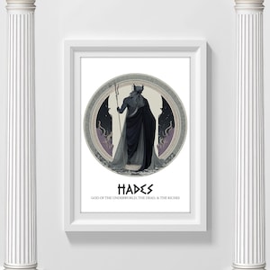 Hades | Greek Mythology Wall Art | Vintage Print | Ancient Greek Print | Olympian gods | Classic Literature | Instant Download