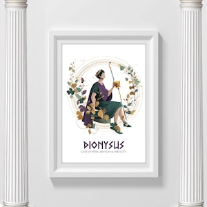 Dionysus | Greek Mythology Wall Art | Vintage Print | Ancient Greek Print | Olympian gods | Classic Literature | Instant Download