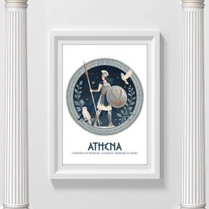 Athena | Greek Mythology Wall Art | Vintage Print | Ancient Greek Print | Olympian gods | Classical art | Greek god printable