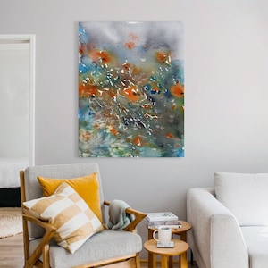 Kunstdruck - Orange Mohnblumen - Blumenkunst Wildblumen - Aquarellmalerei - Archival Leinwand oder Papier Reproduktion