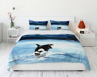 Orca Duvet Cover - Modern Bedding - Twin Queen or King Size Duvet or Comforter