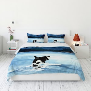 Orca Duvet Cover - Modern Bedding - Twin Queen or King Size Duvet or Comforter