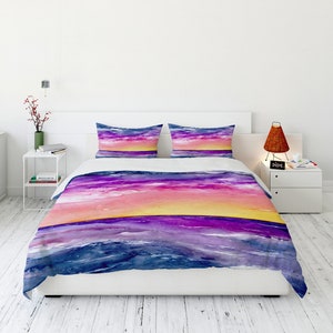 Ocean Sunset Duvet Cover - Nature Modern Bedding - Twin Queen or King Size Duvet or Comforter