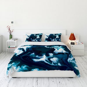 Coastal Duvet Cover - Nature Modern Bedding - Twin Queen or King Size Duvet or Comforter