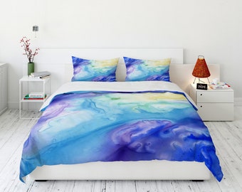 Abstract Ocean Duvet Cover - Flow - Seascape Nature Modern Bedding - Twin Queen or King Size Duvet or Comforter