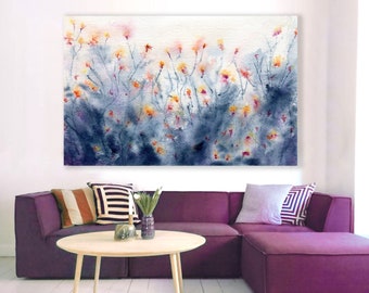 Wildflowers Art Print - Floral Watercolor Painting - Archival Canvas or Paper Reproduction