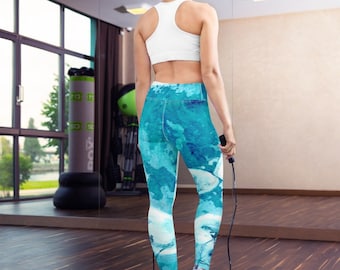 Jellyfish Leggings - Designer Clothing - Ocean Life Painting - Artistic All Over Printed Leggings