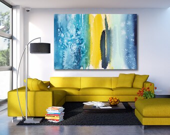 Art Print Greece Seascape - Follow the Sun - Watercolor Painting - Archival Canvas or Paper Reproduction