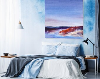 Blue Expanse - Landscape Scenic Watercolour Art Print - Archival Canvas or Paper Reproduction