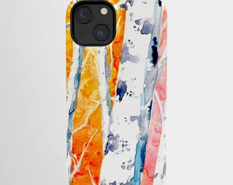 Tree Phone Case - Aspen Birch Trees Falling for Color Painting - Designer iPhone Samsung Case