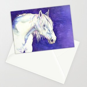 White Horse-kunstkaart - paardenschilderij - notitie- of wenskaart