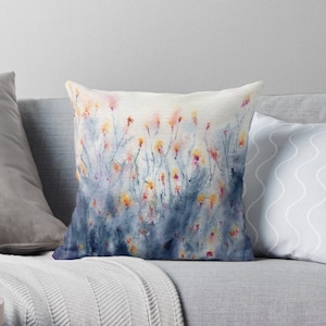 Decorative Floral Pillow Cover - Wildflowers - Throw Pillow Cushion - Fine Art Home Decor
