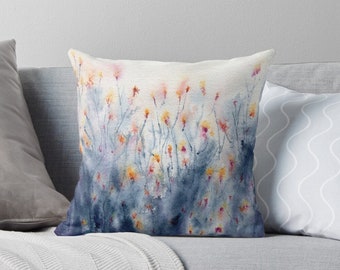 Kussensloop met wilde bloemen - sierkussen met levendige aquarel