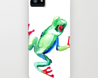 Boomkikker telefoonhoesje - Wildlife schilderij - Designer iPhone Samsung hoesje