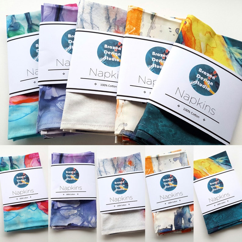 Cloth Napkins Poppies Painting Artistic Fabric Napkins Etsy