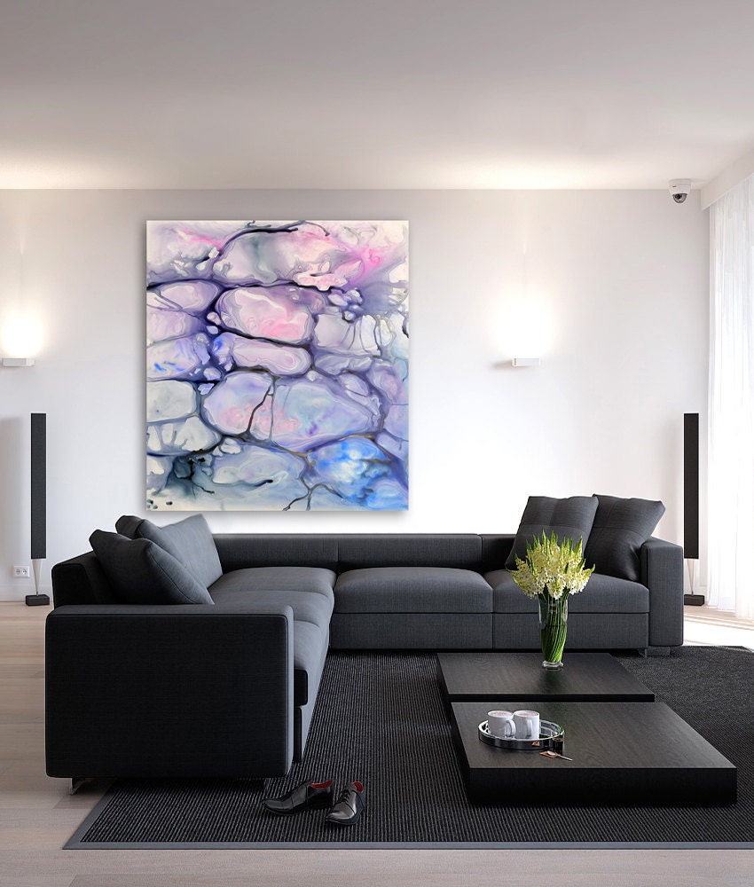 Abstract Art - Watercolor Painting - Violaceae Contemporary Art Print - Archival Canvas or Paper Reproduction