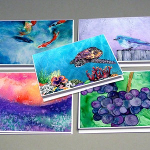 Customized Greeting Cards  - Personalized Pick Your Painting - Blank Inside - Note or Greeting Card Set