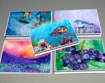 Customized Greeting Cards  - Personalized Pick Your Painting - Blank Inside - Note or Greeting Card Set