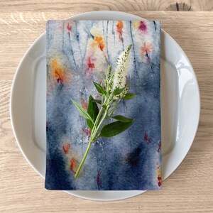 Cloth Napkins - Wildflowers Painting - Artistic Fabric Napkins - Fine Dining Textiles Home Decor