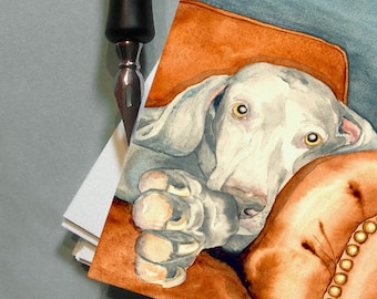 Weimaraner Art Card - Dog Painting - Note or Greeting Card