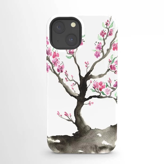 Watercolor Sakura Cherry Tree Phone Case – Floral iPhone or