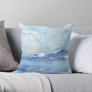 Decorative Pillow Cover - Ocean Wave Painting - Throw Pillow Cushion - Home Decor