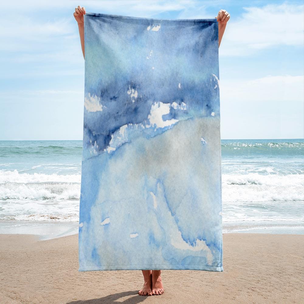 海景バスタオル - 水彩画 - 入浴用またはビーチタオル - Etsy 日本