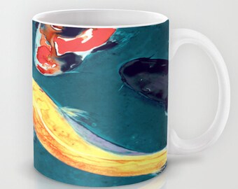 Artistic Koi Fish Coffee Mug - Kitchen Decor  Mug Drinkware