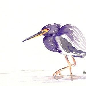 TriColoured Heron Art Card Bird Painting Note or Greeting Card image 3
