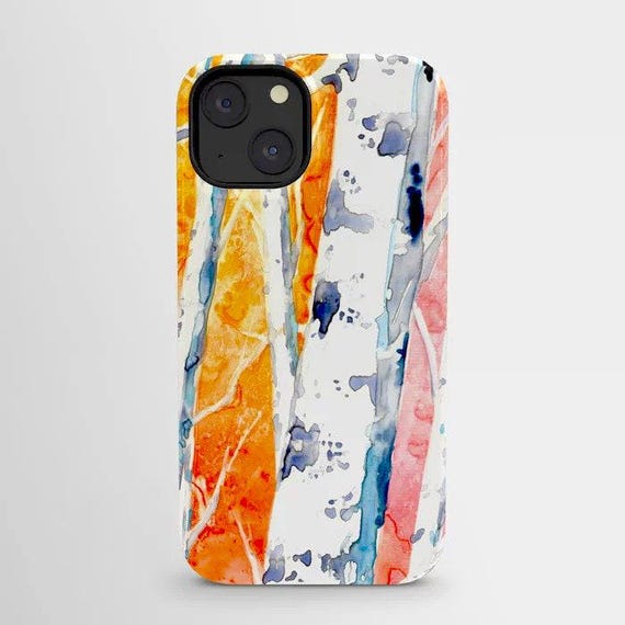 Tree Phone Case - Aspen Birch Trees Painting - Designer iPhone Samsung Case