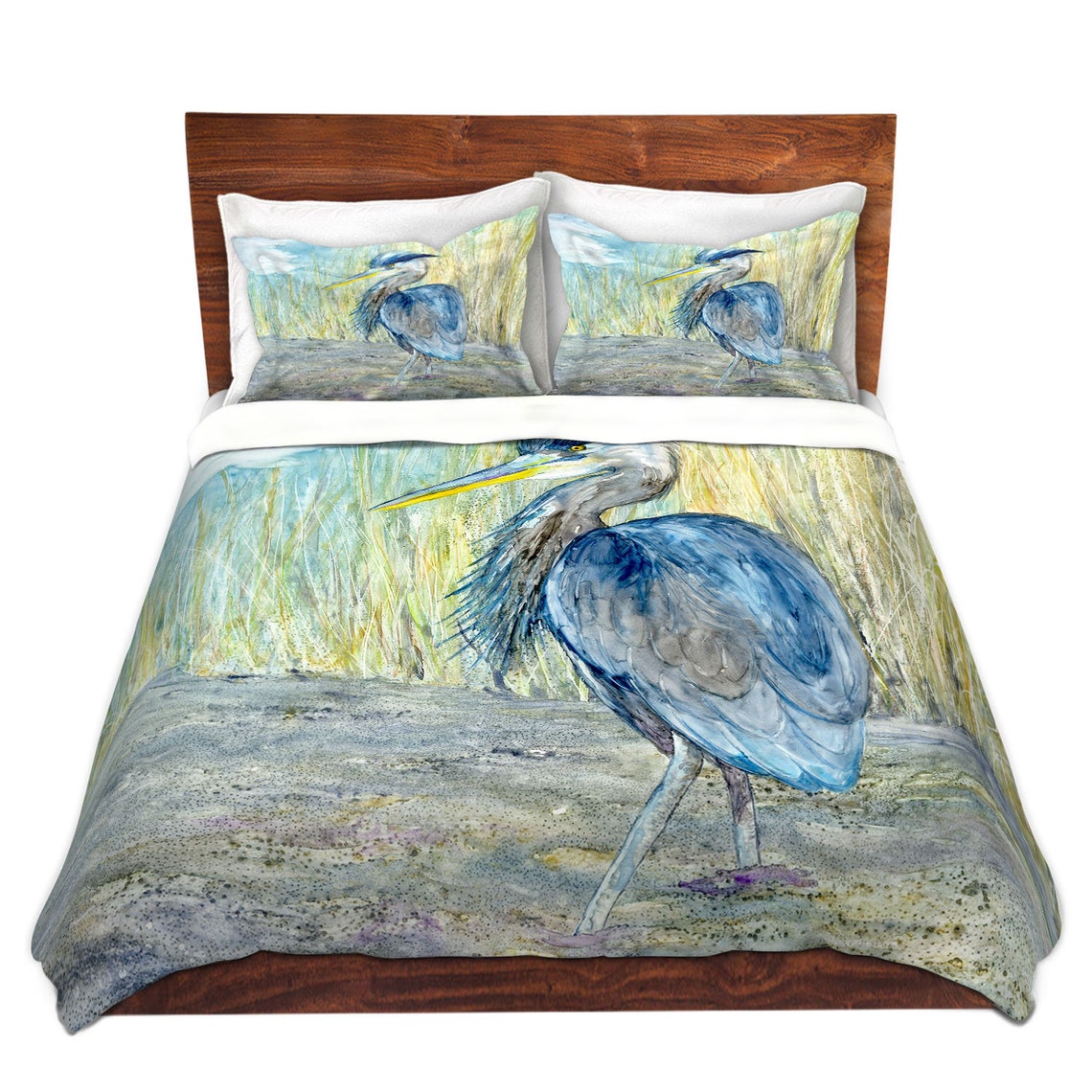 Great Blue Heron Duvet Cover Nature Bird Modern Bedding Etsy