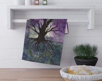 Tree of Life Cotton Tea Towels -  Landscape Art - Flour Sack Towels - Home Decor Textiles
