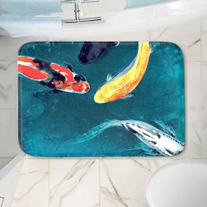 Waterballet Koi Fish Bath Mat - Nature Bathroom Mats - Bath Decor - Bathroom Rugs - Home Decor