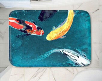 Waterballet Koi Fish Bath Mat - Nature - Microfibre Bathroom Rug