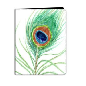 Peacock Feather iPad Folio Case - Bird Painting - Designer Device Cover