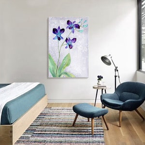 Orchid Watercolour Painting - Elegance Zen Art Print - Archival Canvas or Paper Reproduction