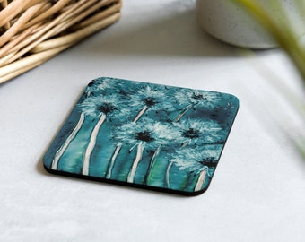 Modern Coasters - Dandelions Floral Art - Coffee Table Drink Coaster Set