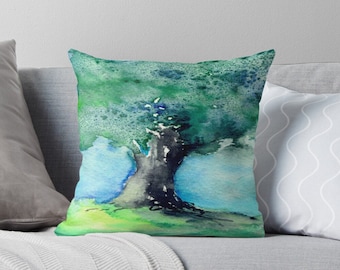 Decorative Pillow Cover - Oak Tree - Woodland Decor - Throw Pillow Cushion - Fine Art Home Decor
