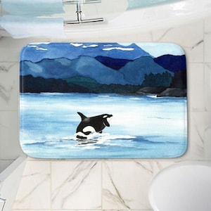 Orca Bath Mat - Nature Bathroom Mats - Bath Decor - Bathroom Rugs - Home Decor