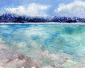 エーゲ海 - オリジナルの風景水彩画 - カナダのアート - Etsy 日本
