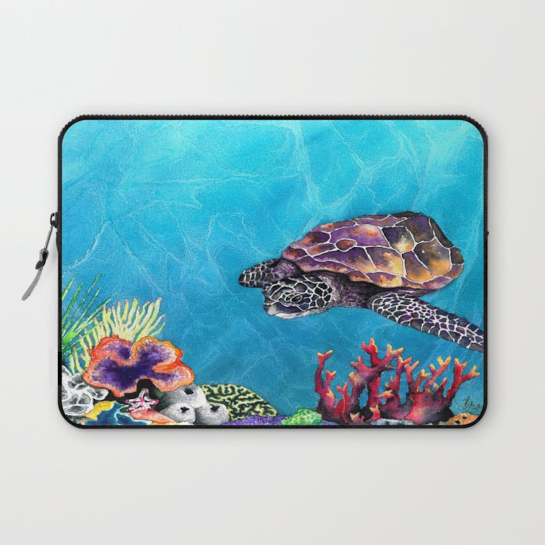 Computer Bag Turtle Artistic MacBook Pro Laptop Case - Sea Turtle - Fabric Laptop Sleeve - Etsy